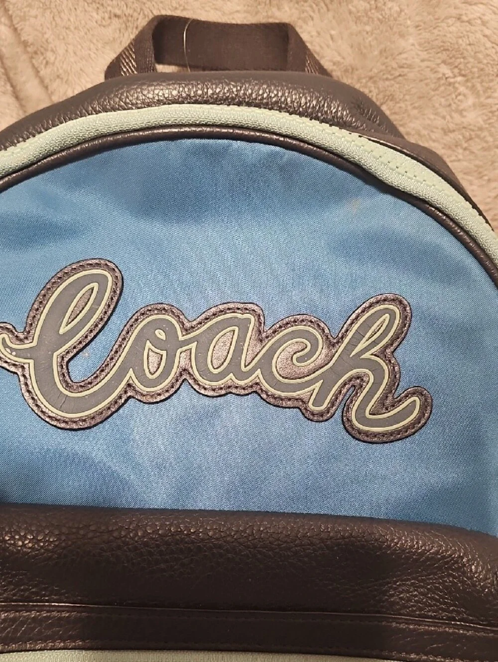 COACH F76647 VALE MEDIUM CHARLIE LEATHER NYLON BACKPACK 2 Tone
